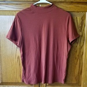 Mock Neck Burnt Orange Top
